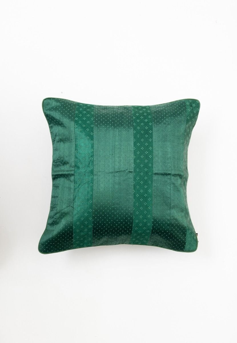 Green Hand-Woven Cushion Cover