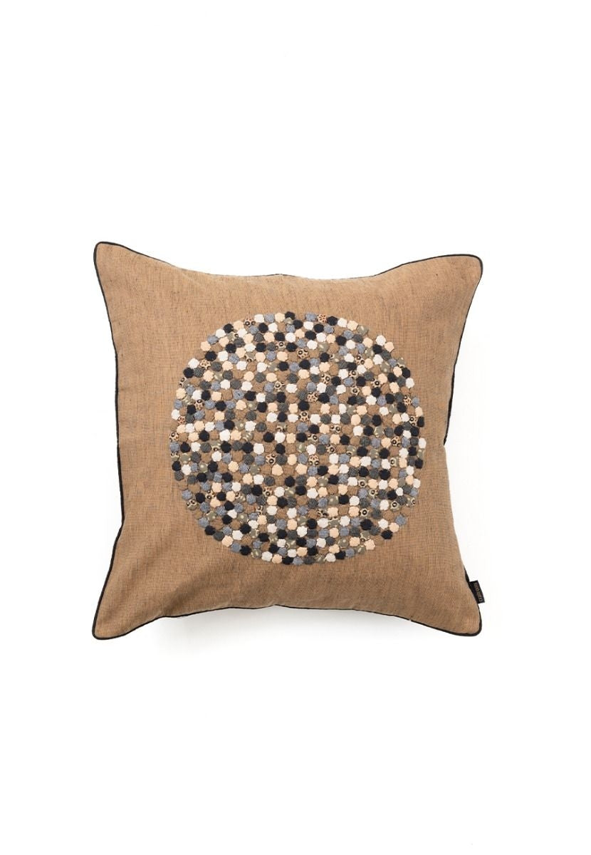 Hand-Woven Cotton Brown Cushion Cover