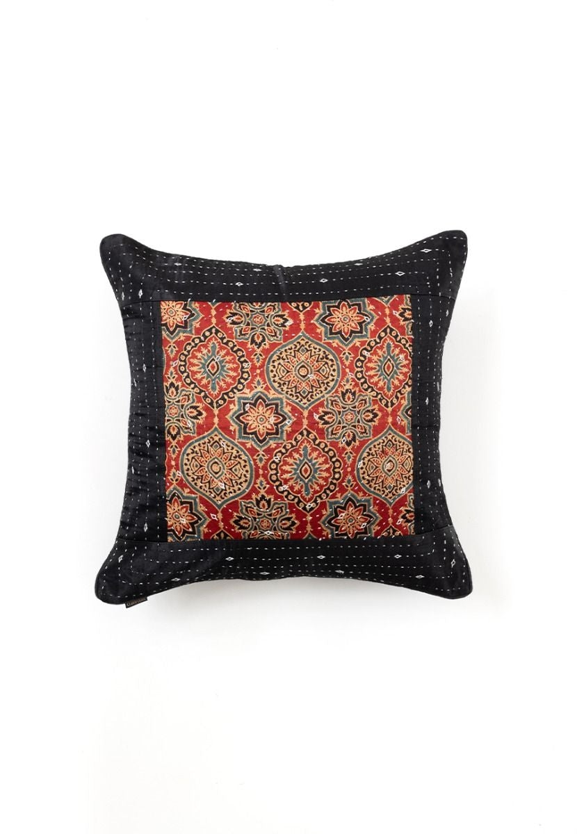 Hand-Woven Cotton Black Cushion Cover