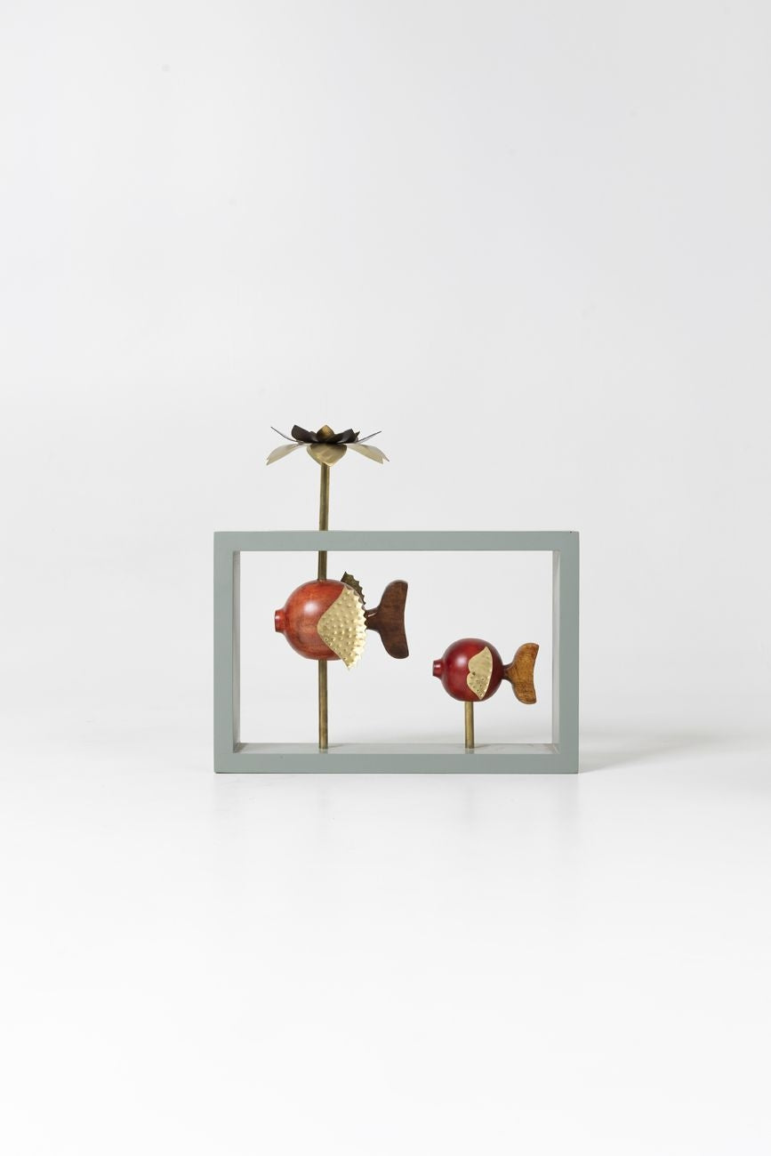 Candle Stand with Fishes Motif