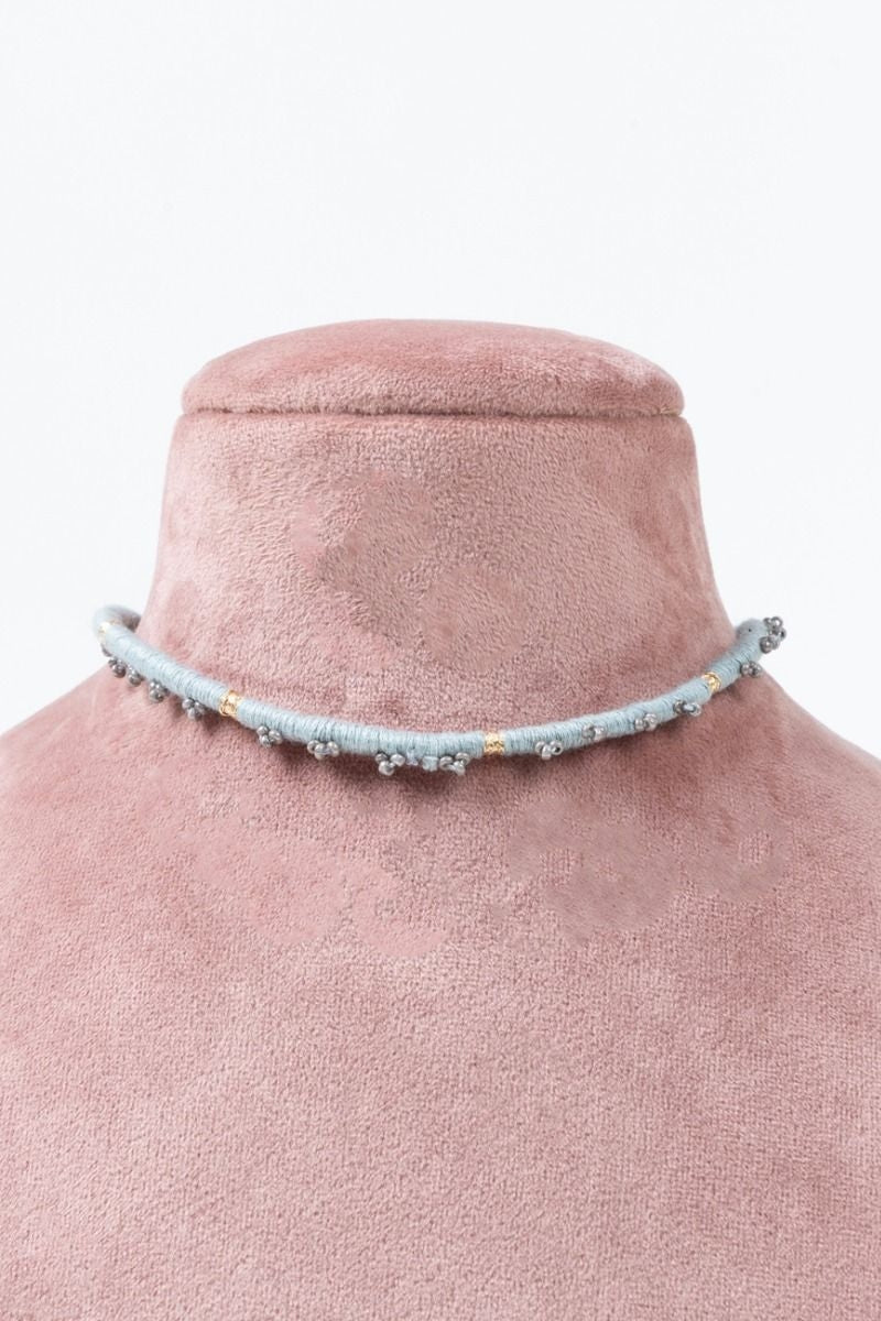 Gray Threads & Beads Choker