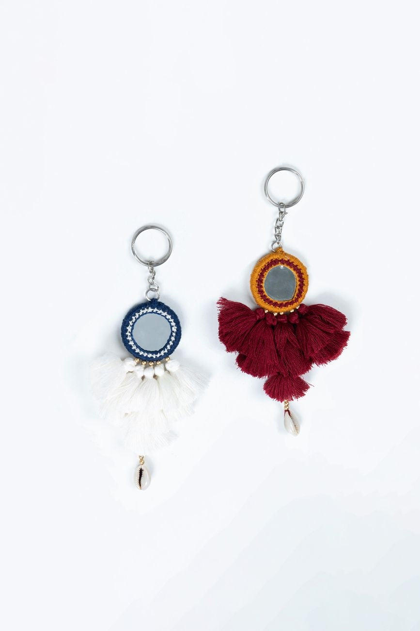 Red & White Keychains (Set of 2)