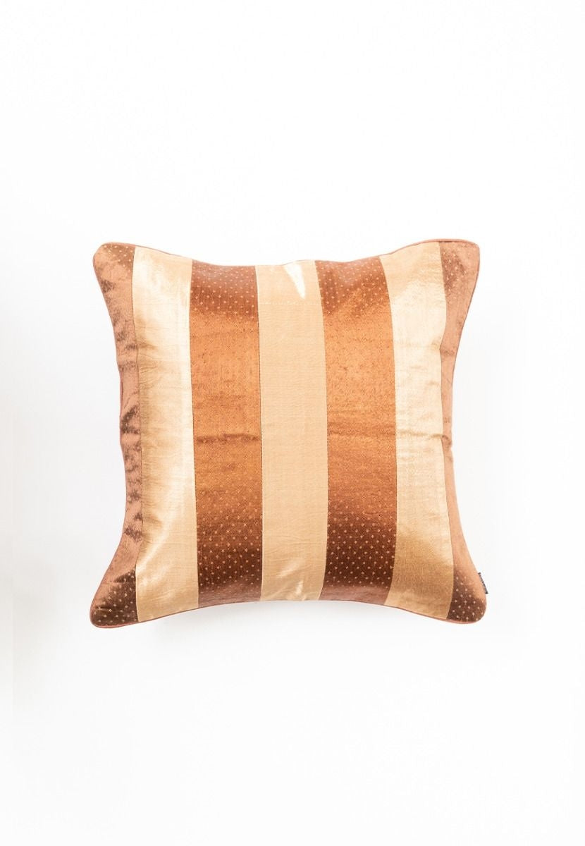 Hand-Woven Shades of Brown Cushion Cover