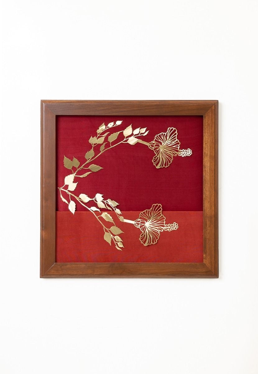 Hibiscus Brass Cutting Wall Frame