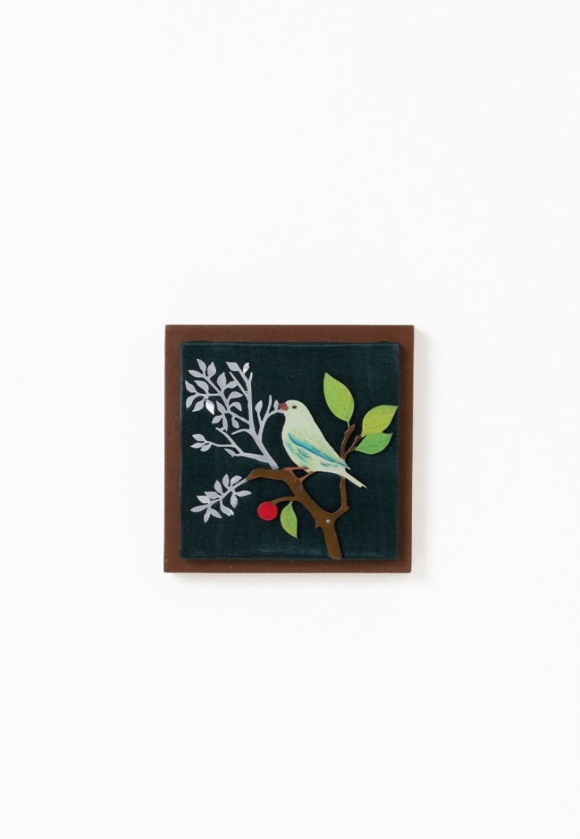 Bottle Green Canary Bird Wall Frame - Aluminum Cutout