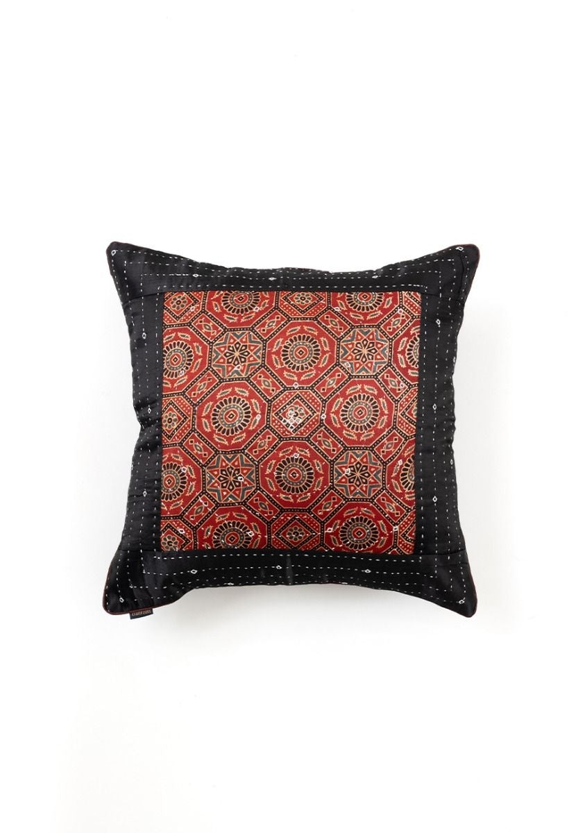 Cotton Hand-Woven Black Cushion Cover