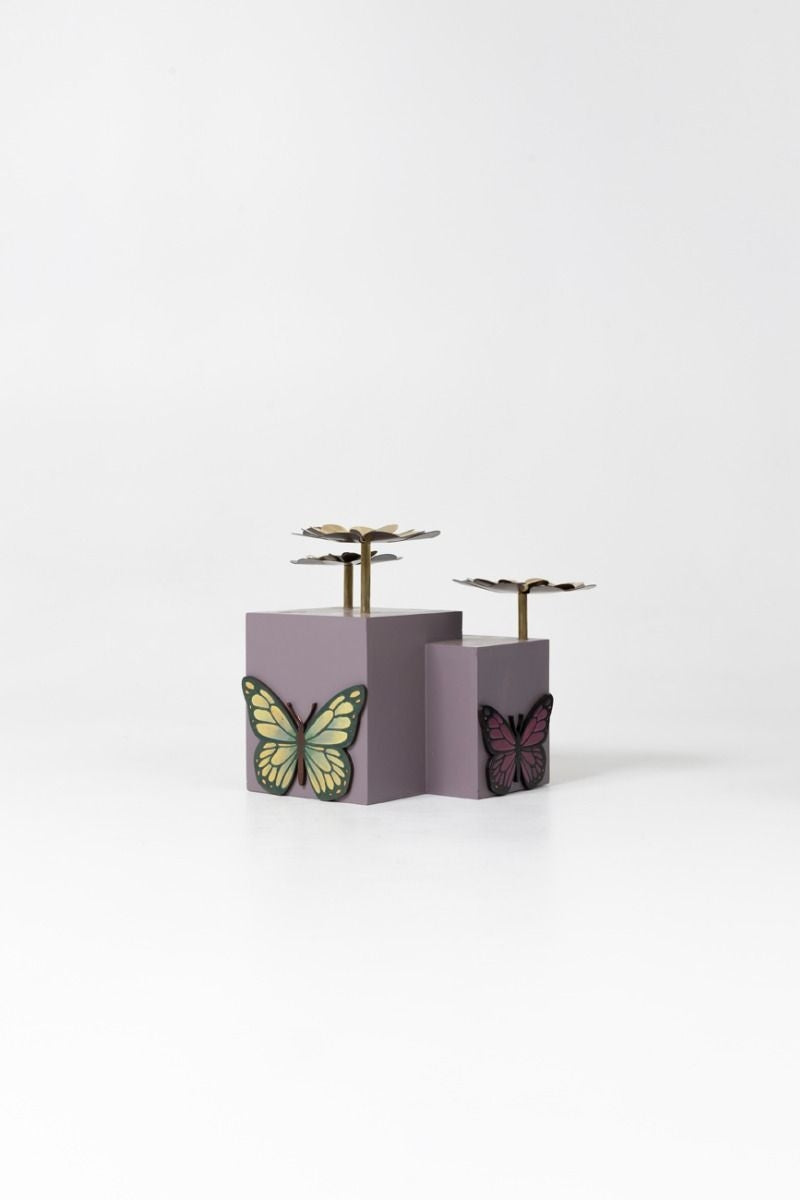 Candle Stand with Butterfly Motif