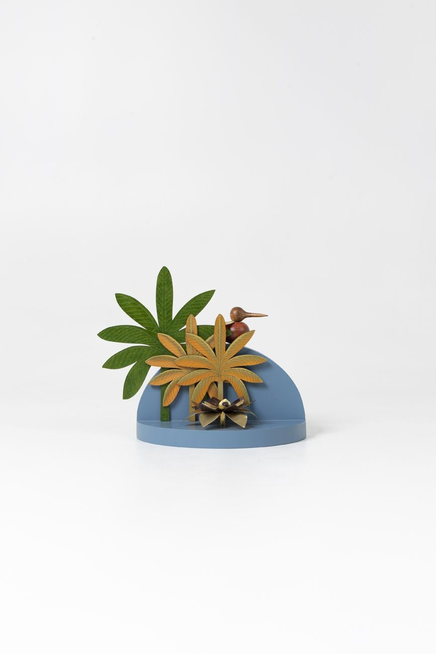 Tropical Tree with Bird Candle Stand