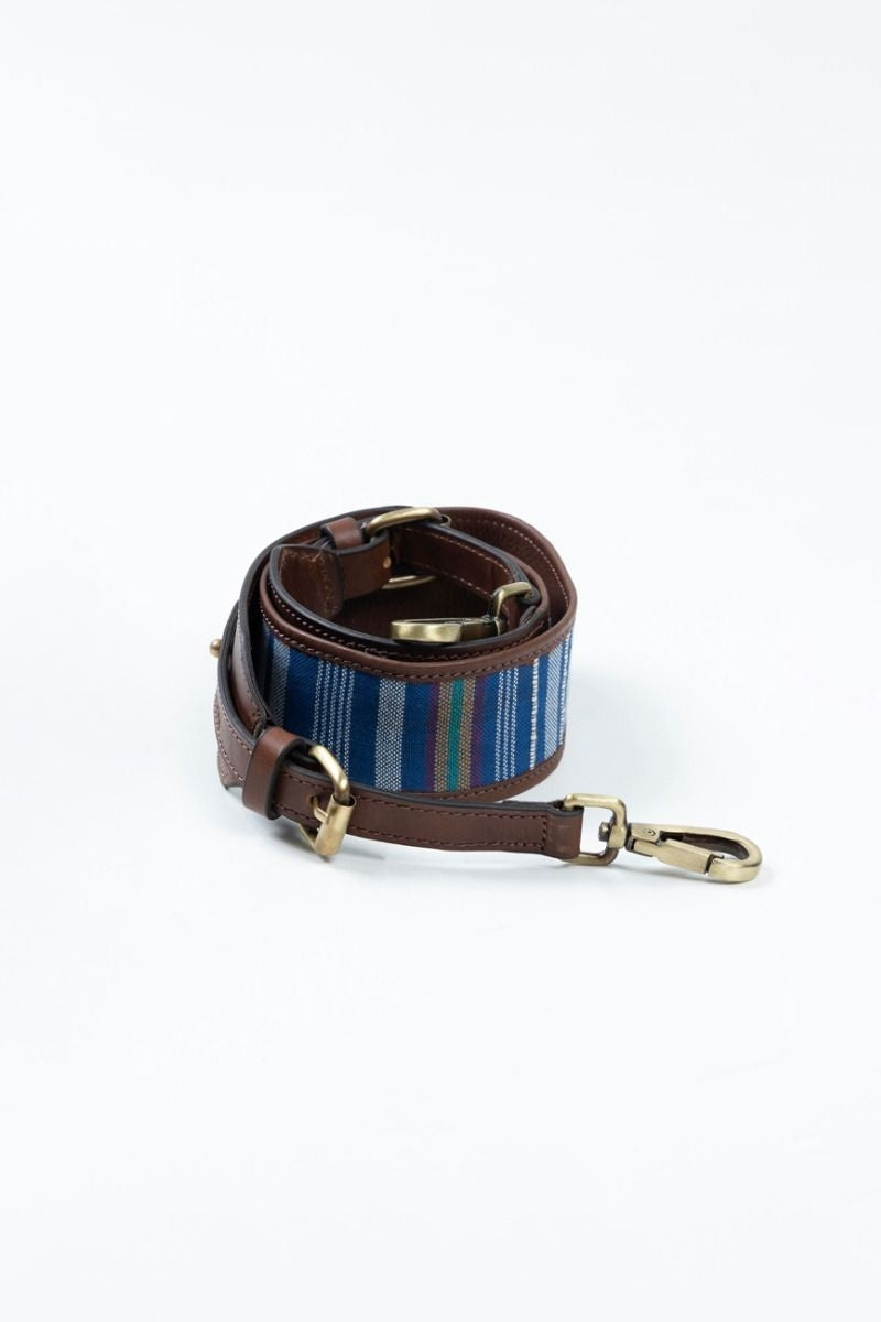 Blue Leather Bag Belt