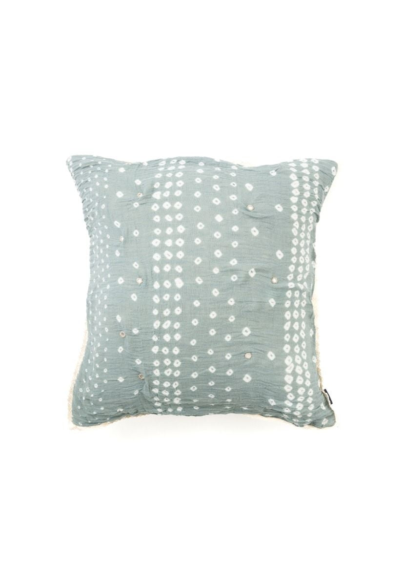 Light Gray Hand-Woven Cotton Cushion Cover