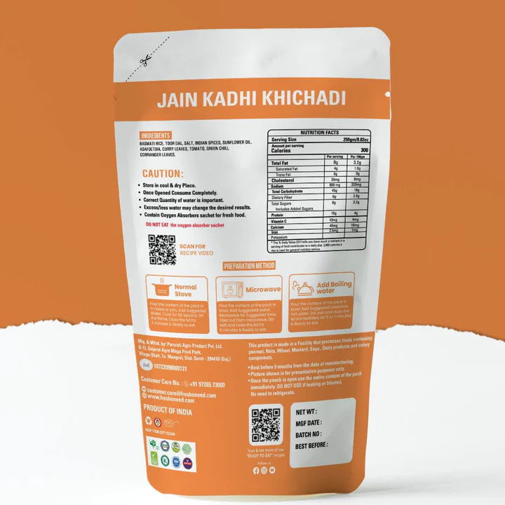 Fresh O Need Kadhi Khichadi (Without Onion & Garlic) - Ready To Eat 250 gms