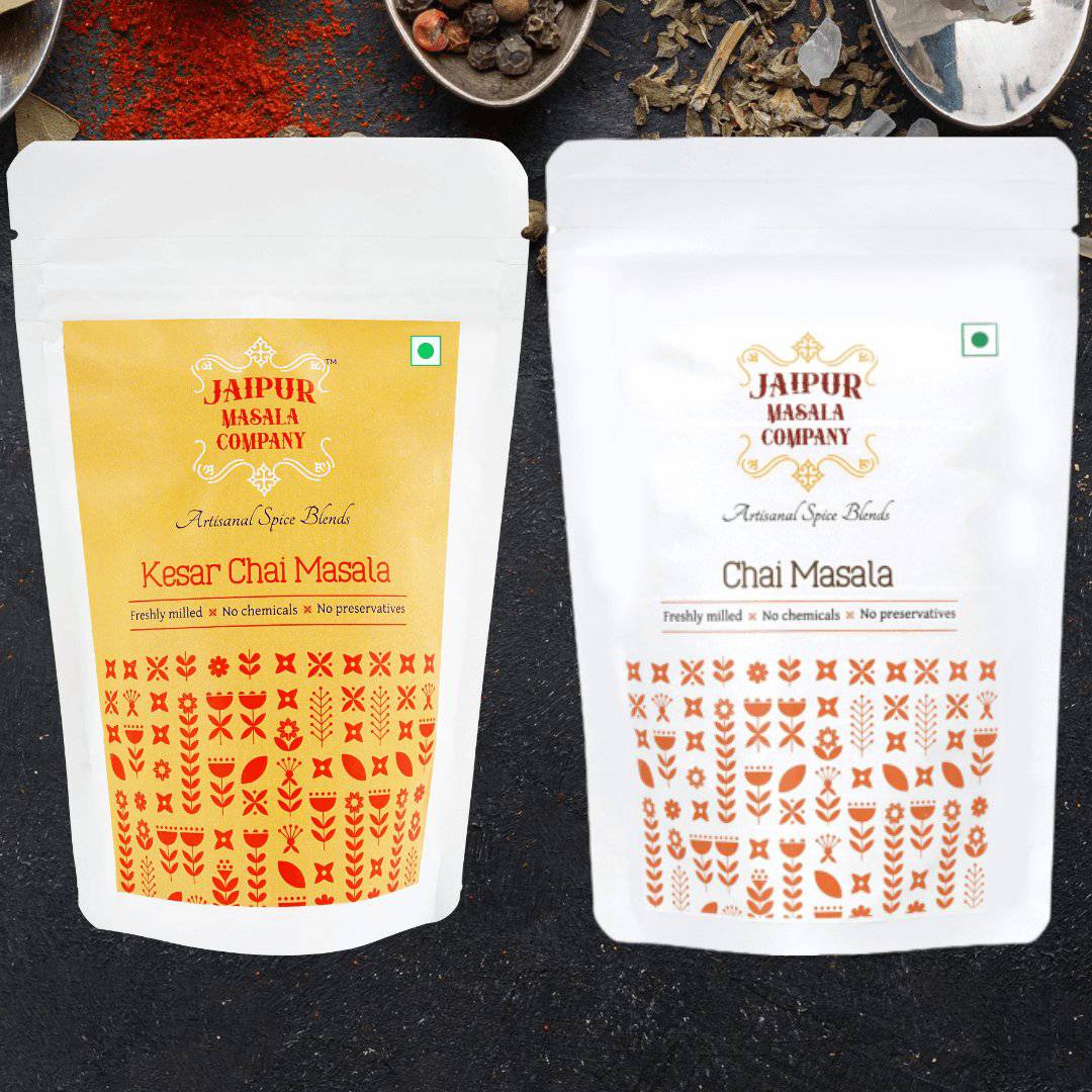 Jaipur Masala Company Combo Pack - Chai Masala & Kesar Chai Masala - India shopping