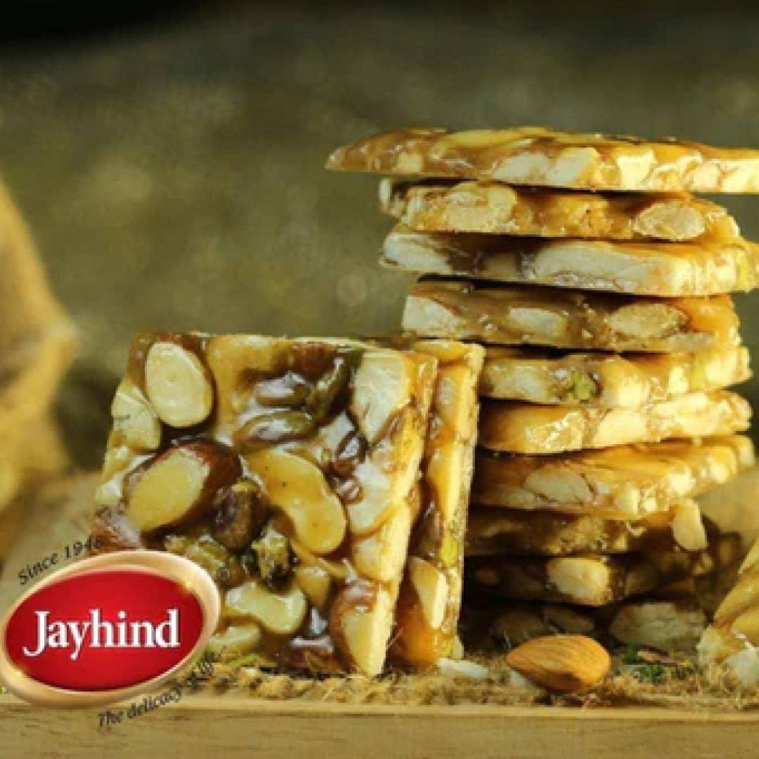 Jayhind Dryfruit Chikki - 500 gms - India shopping