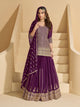 Purple Suit With Embroidery Work | Ready To Wear