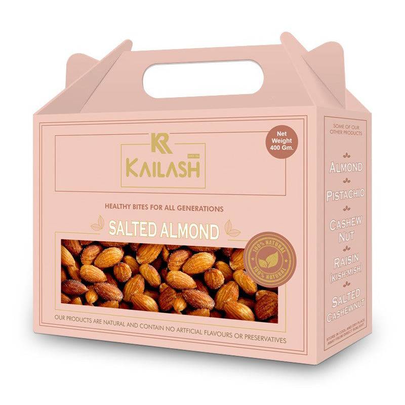 Kailash Sweets & Snacks  Roasted Badam (Salted) - 400 gms - India shopping