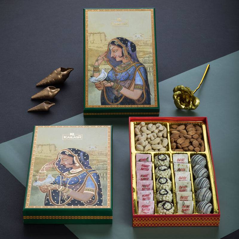 Kailash Sweets & Snacks Vintage Premium Sweets Box - 800 gms - India shopping