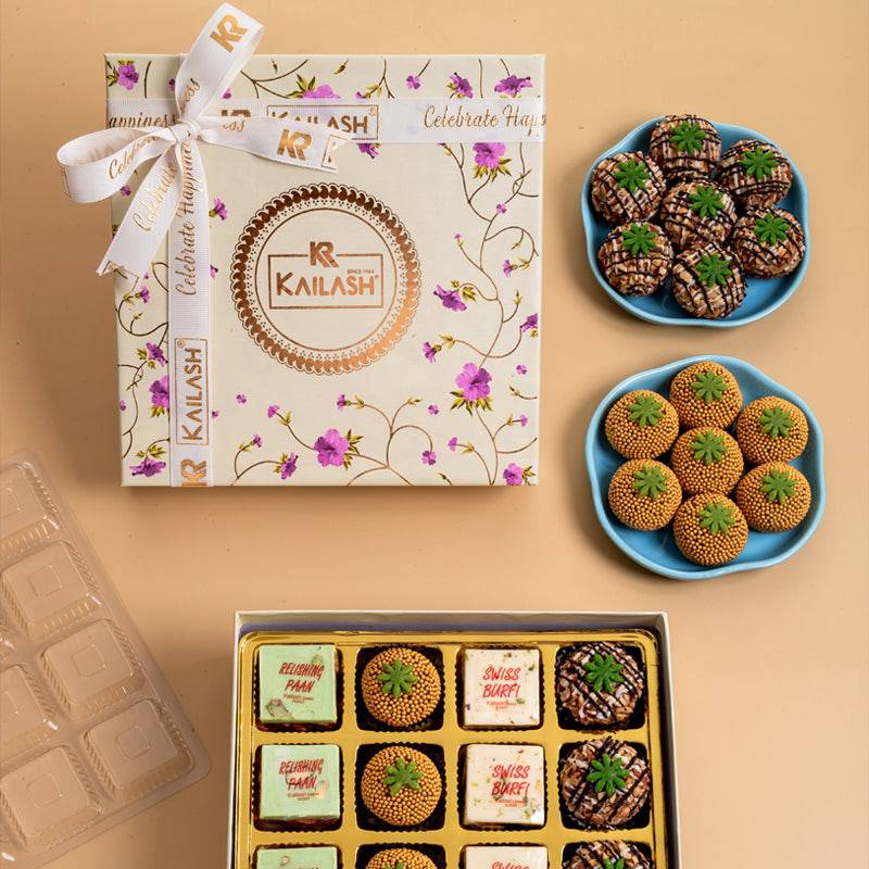 Kailash Sweets & Snacks Floral Sweets Box 16pcs - India shopping