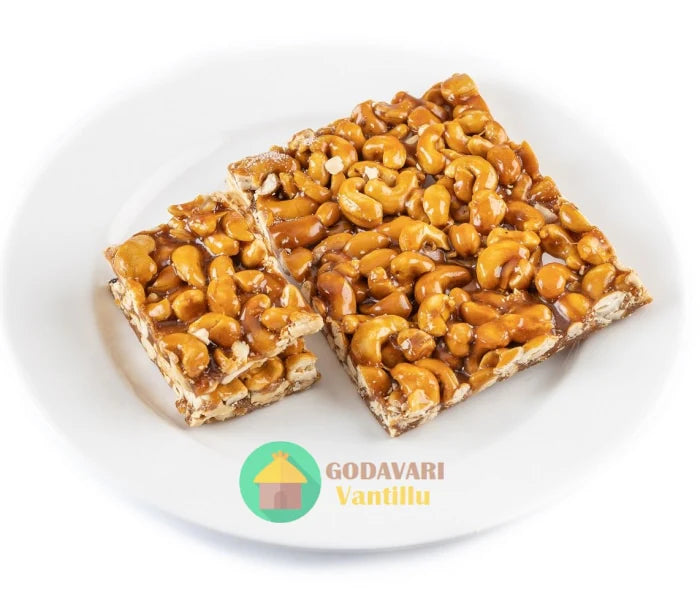 Godavari Vantillu Kaju Chikki / Cashew Chikki / Bellam Jeedipappu Achu  - 500 gms - India shopping