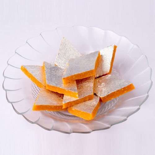 Evergreen Sweet House Kaju Kesri Burfi 500 gms