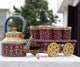 Hand painted Tea set with tea trolley Multi design