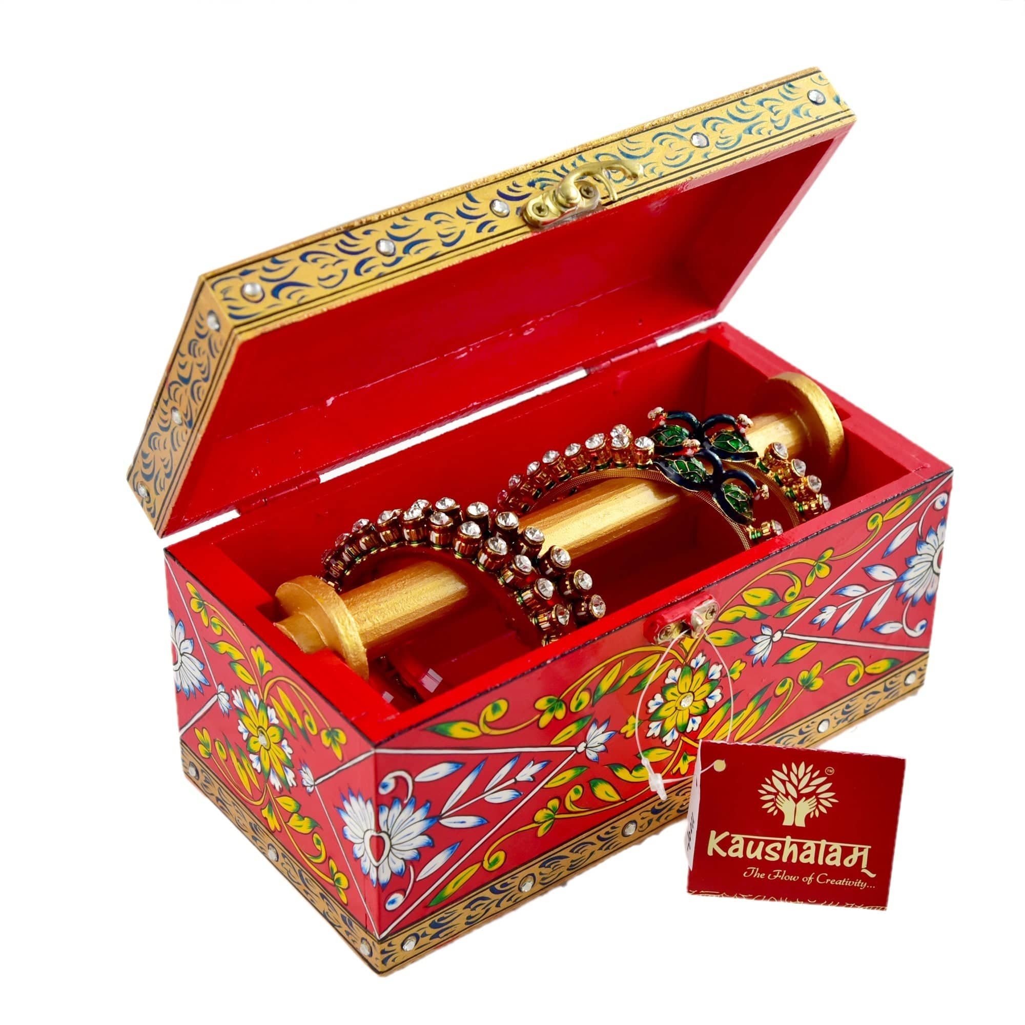 Bangle Box : Enchanting Red & Golden Box - India shopping