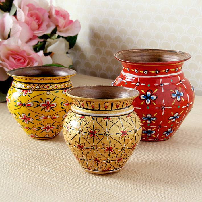 Copper Kalash Set of 3 - India shopping