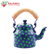 Hand Painted Kettle : Blue Polka Dots