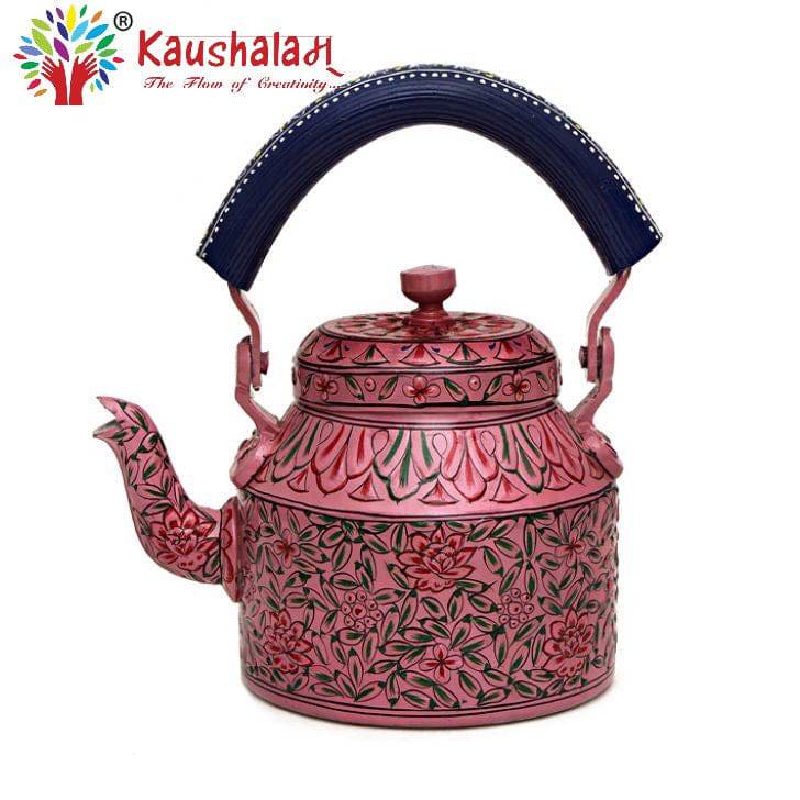 Hand Painted Kettle : Mughal Garden - India shopping