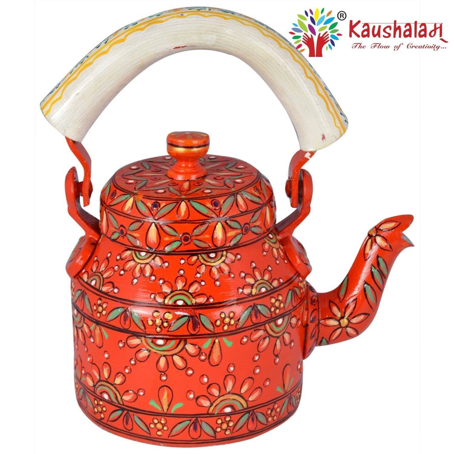 Hand Painted Kettle : Tomatina - India shopping