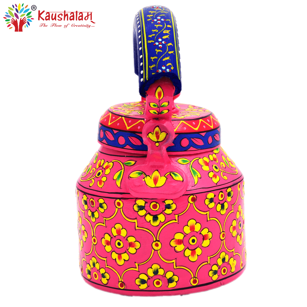 Hand Painted Tea Kettle :  Barbie Pink - India shopping