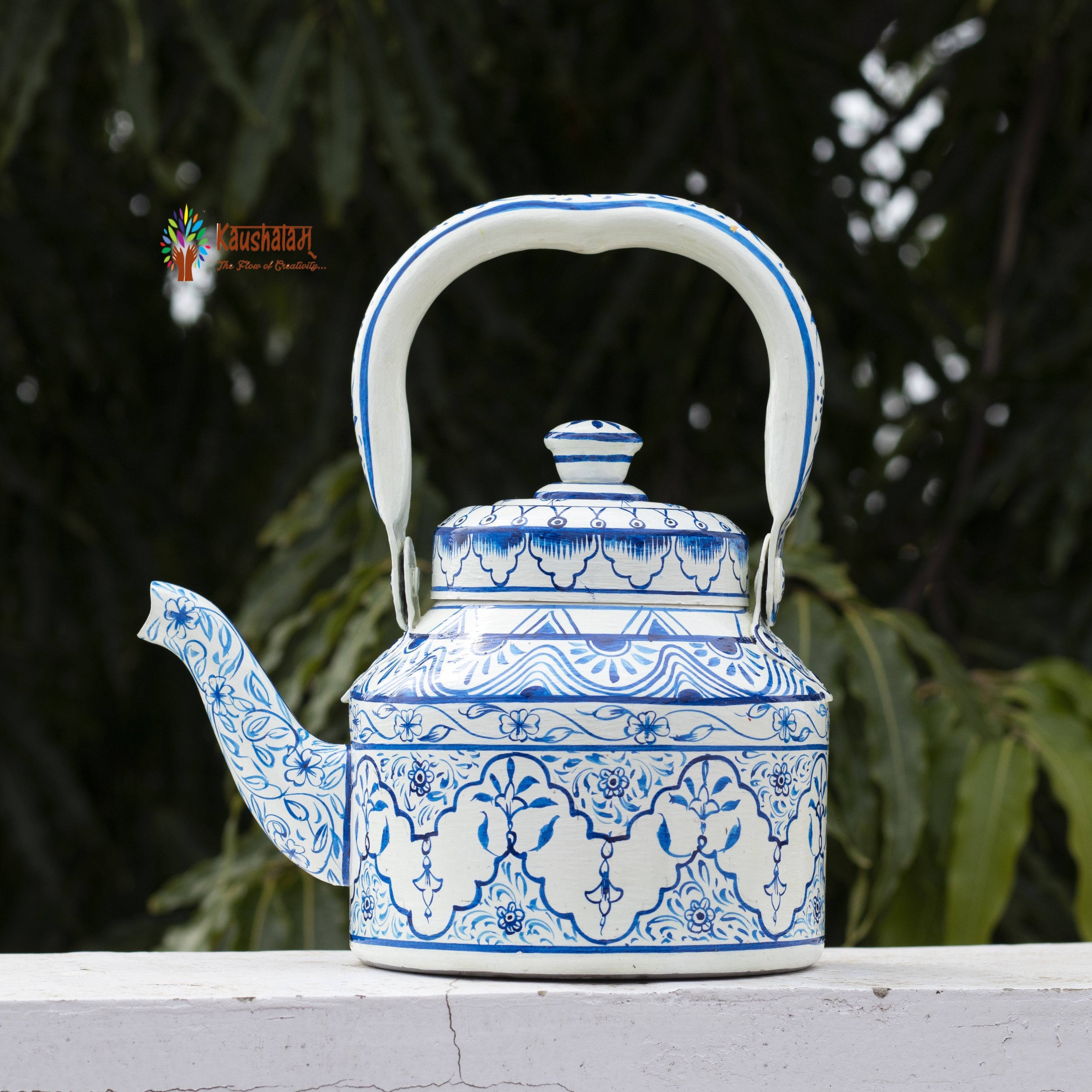 Hand Painted Tea Kettle :  Blue Magic - India shopping