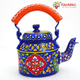 Hand Painted Tea Kettle :  Blue Peacock