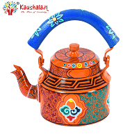 Hand Painted Tea Kettle :  Ladhakhi Painted - India shopping