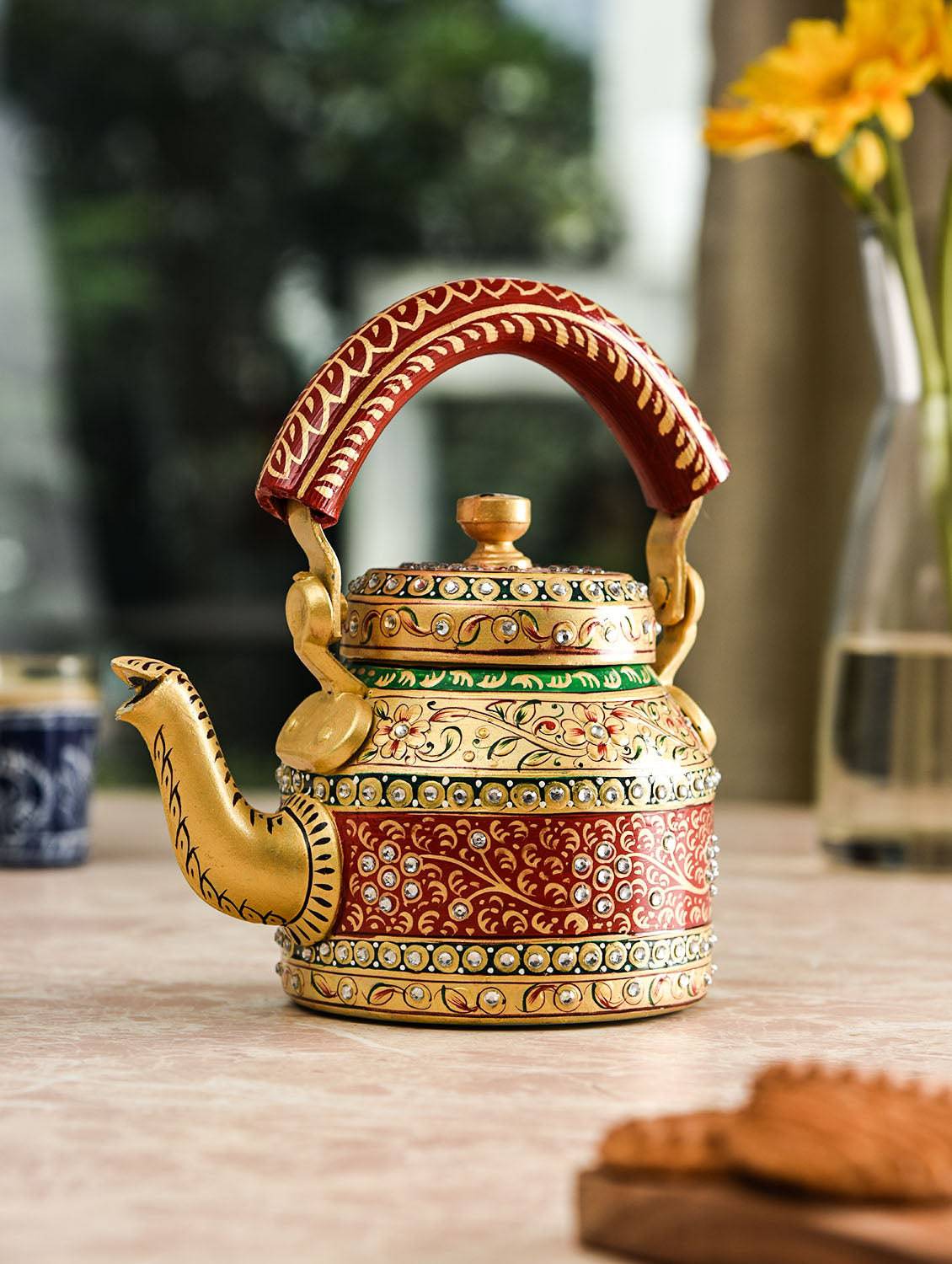 Hand Painted Tea Kettle : Majestic - India shopping