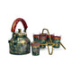Hand Painted Tea Kettle with six glasses and stand: Antique Tea Set