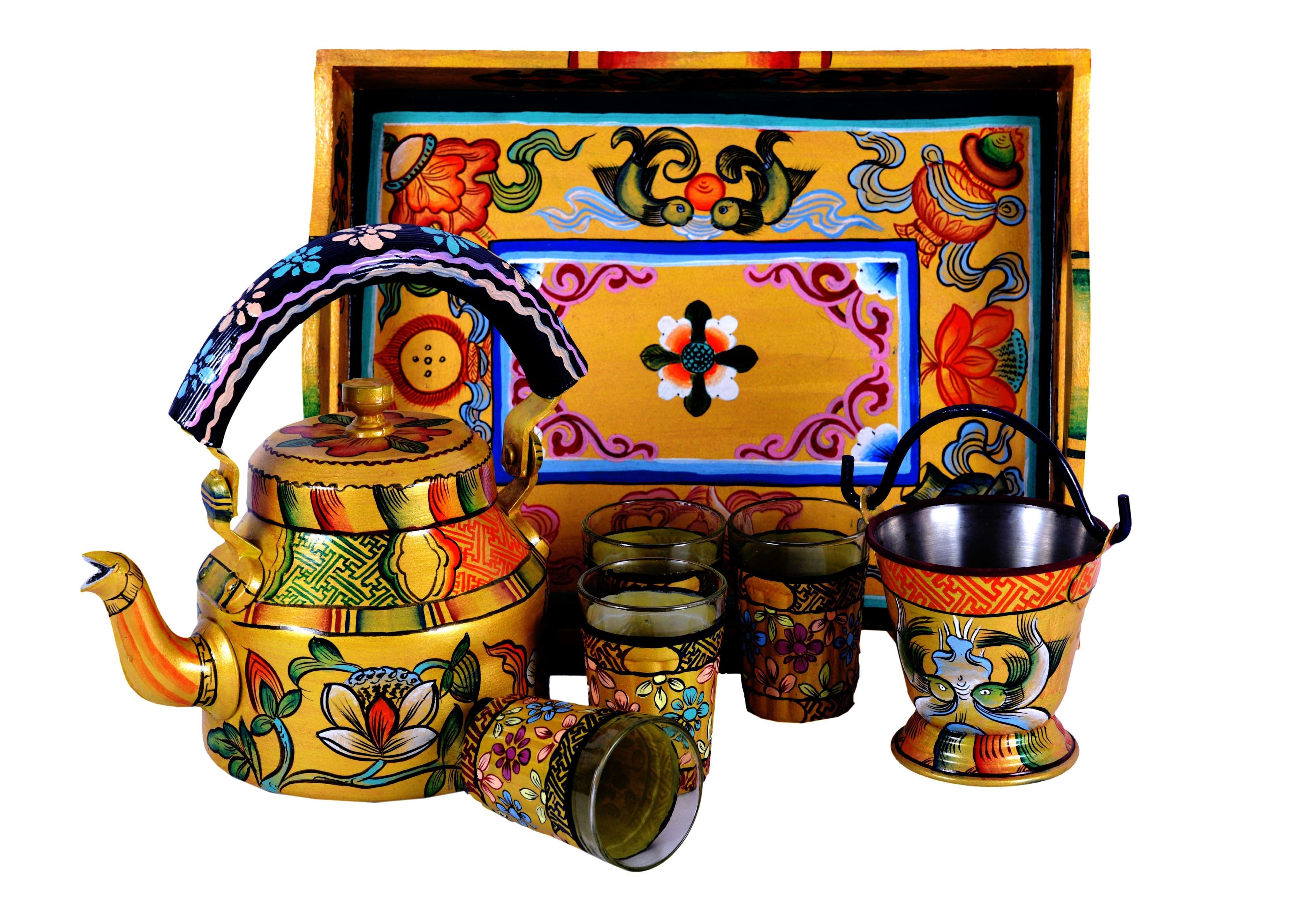 Hand Painted Tea Set : Euphoria - India shopping