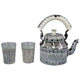 Hand Painted Tea Set : Madhubani Blackwhite