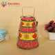 Kaushalam hand painted 4 tier steel pyramid tiffin: Red & Yellow