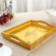 Kaushalam Serving Tray: Yellow Mughal Art