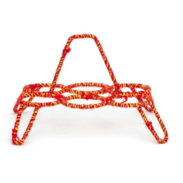 Tea Glass Stand Chika : Red & Yellow - India shopping