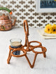 Tea Glass Stand Four CHIKA Rust