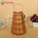 Kaushalam hand painted 4 tier steel pyramid tiffin
