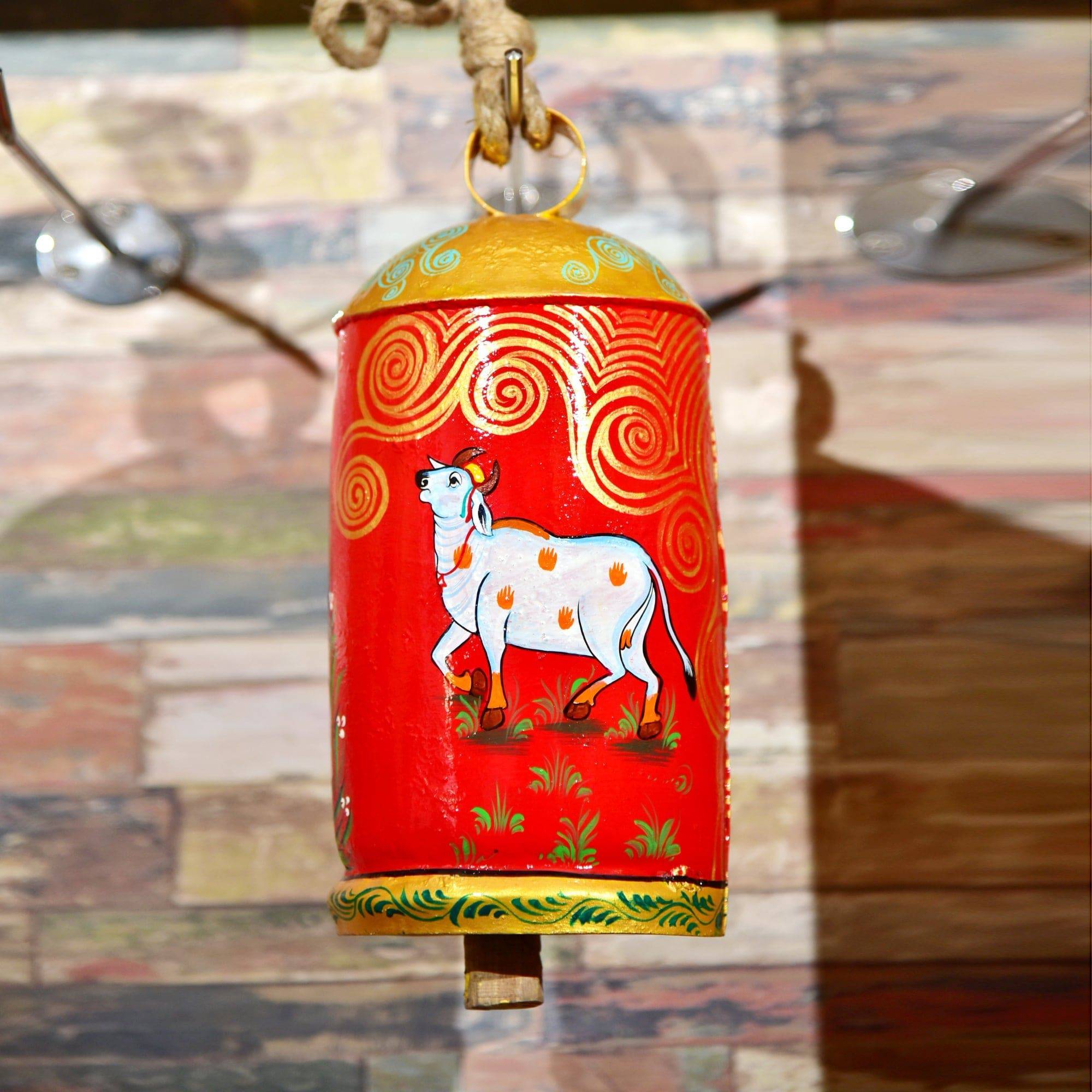 hand painted cow bells - Hanging bells - 10" - India shopping