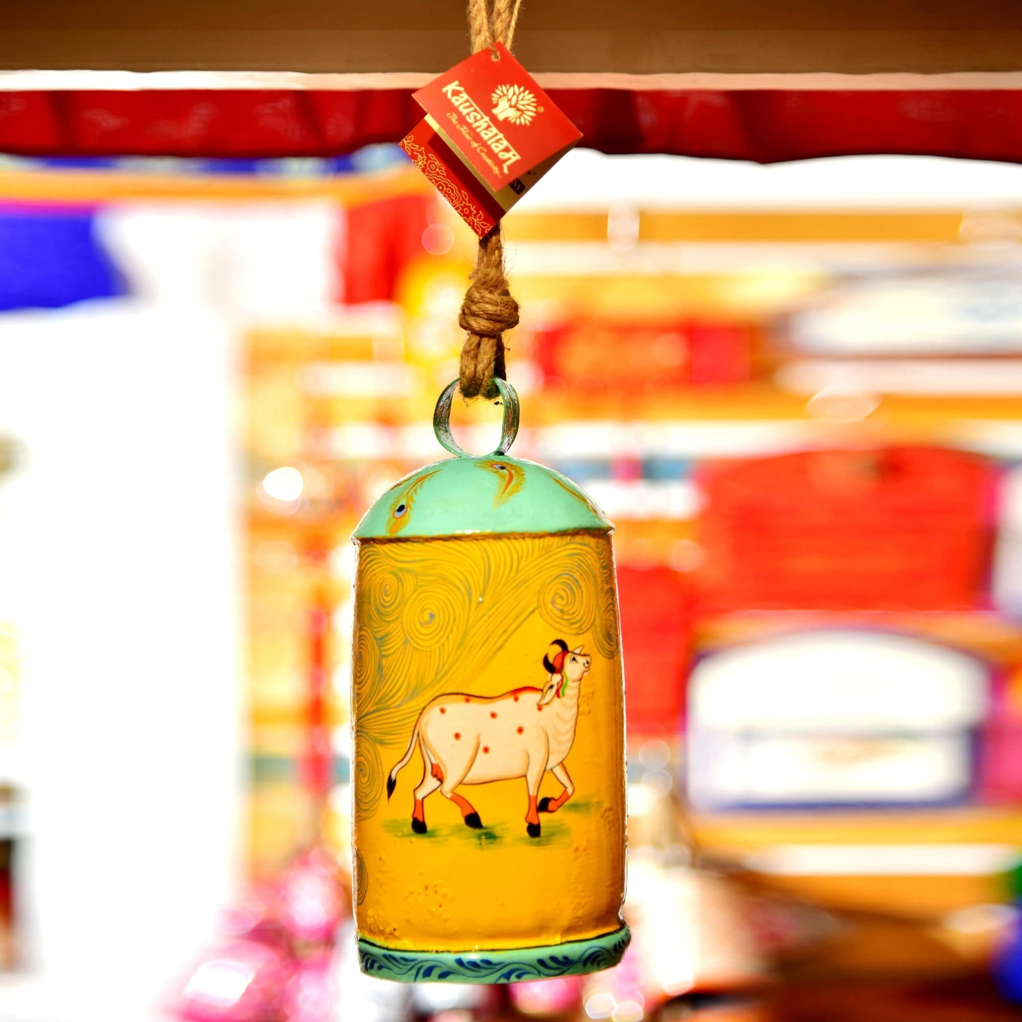 hand painted cow bells - Hanging bells - 10" - India shopping