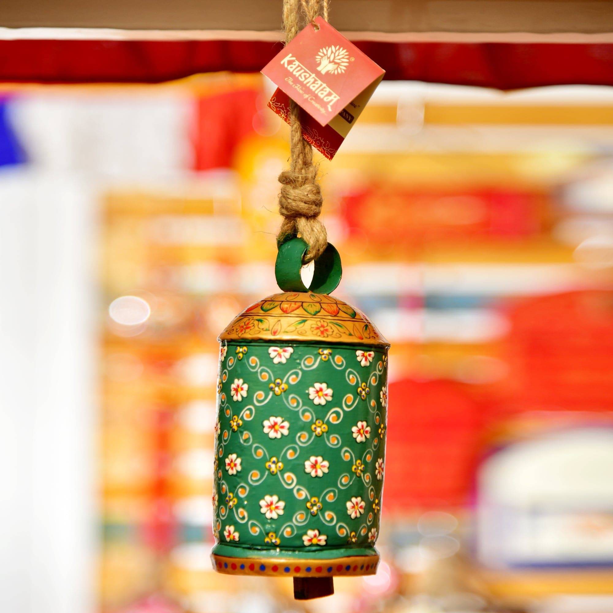 hand painted cow bells - Hanging bells - 10" - India shopping