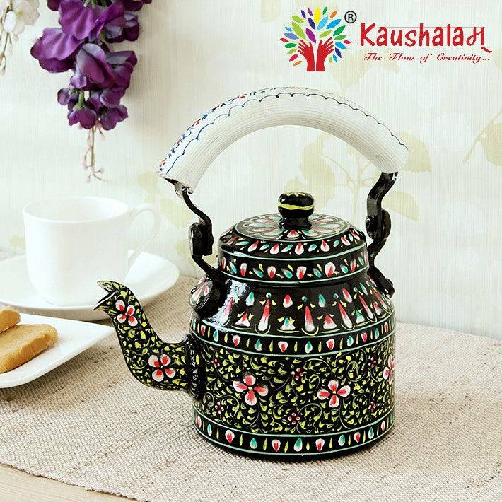 Hand Painted Kettle : Black Beauty - India shopping