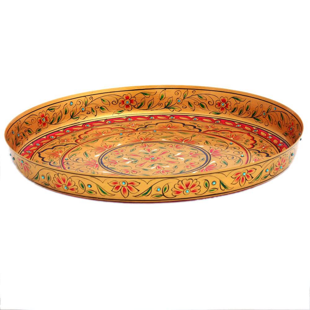 Round Tray plate- Puja Thali - India shopping