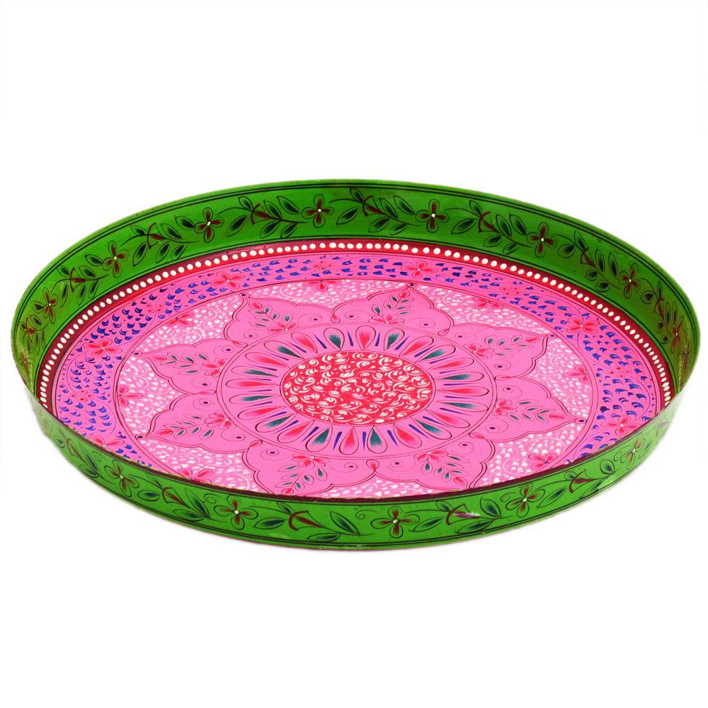 Round Tray plate- Puja Thali - India shopping