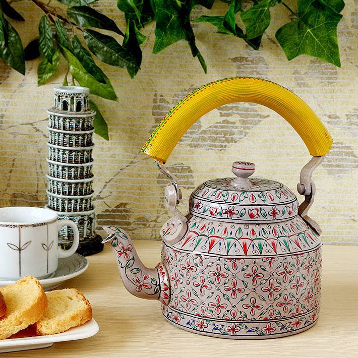 Hand Painted Kettle : Solid Collection - India shopping