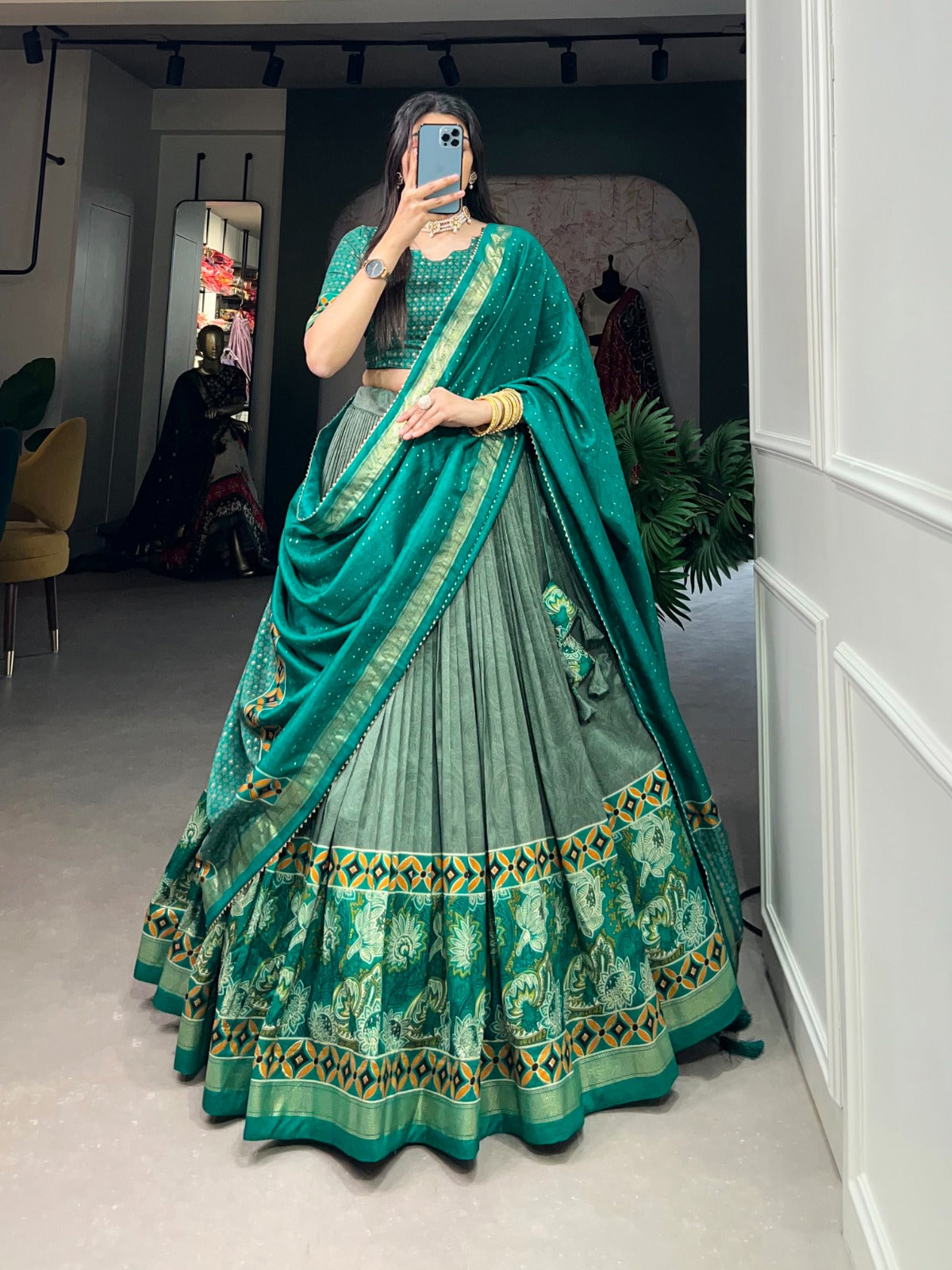 Tussar Silk Elegance: Ready-to-Wear Lehenga Choli Bliss